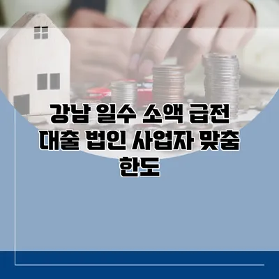 강남 일수 소액 급전 대출 법인 사업자 맞춤 한도
