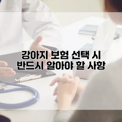 강아지 보험 선택 시 반드시 알아야 할 사항
