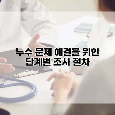 누수 문제 해결을 위한 단계별 조사 절차