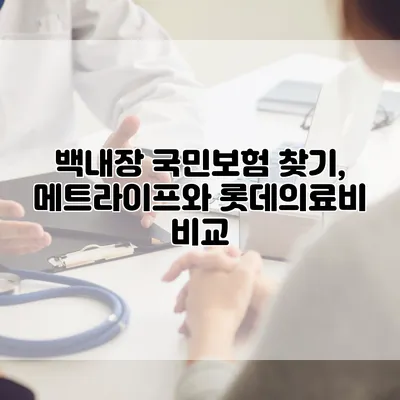 백내장 국민보험 찾기, 메트라이프와 롯데의료비 비교
