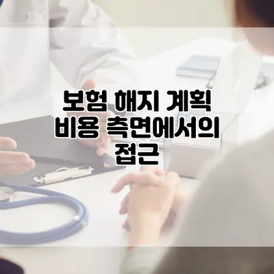 보험 해지 계획 비용 측면에서의 접근