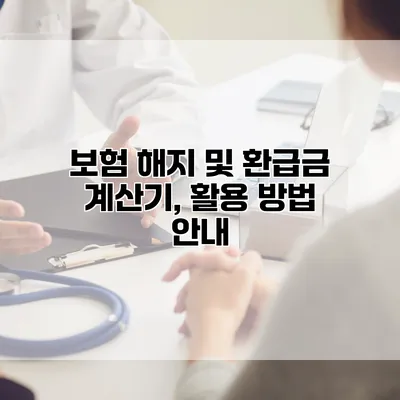 보험 해지 및 환급금 계산기, 활용 방법 안내
