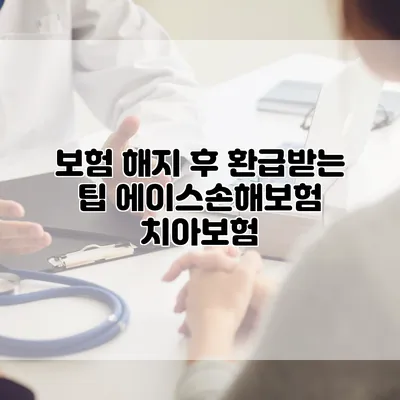 보험 해지 후 환급받는 팁 에이스손해보험 치아보험