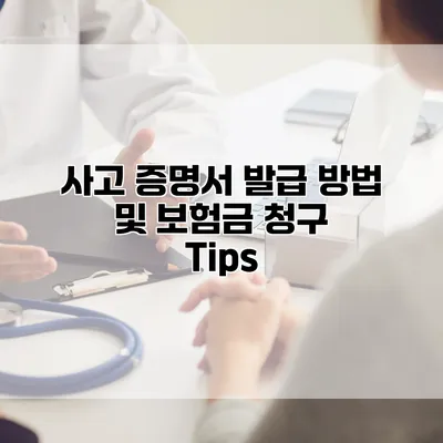 사고 증명서 발급 방법 및 보험금 청구 Tips