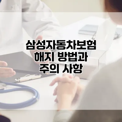 삼성자동차보험 해지 방법과 주의 사항