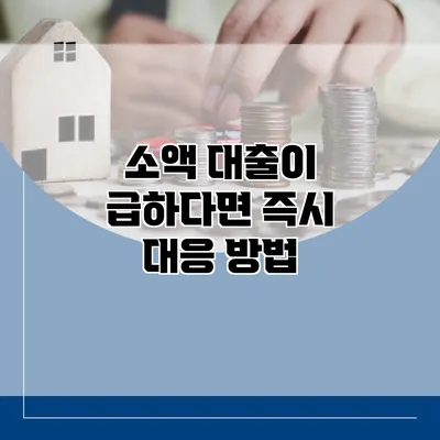 소액 대출이 급하다면? 즉시 대응 방법