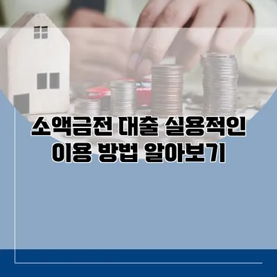 소액금전 대출 실용적인 이용 방법 알아보기