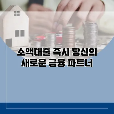 소액대출 즉시 당신의 새로운 금융 파트너