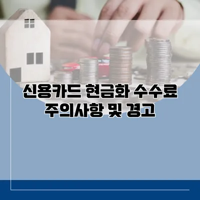 신용카드 현금화 수수료 주의사항 및 경고