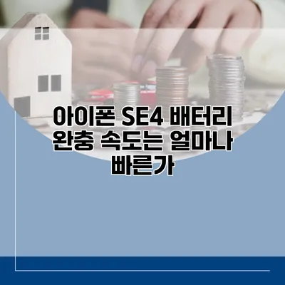 아이폰 SE4 배터리 완충 속도는 얼마나 빠른가?