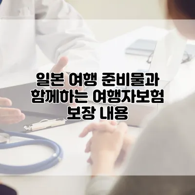 일본 여행 준비물과 함께하는 여행자보험 보장 내용