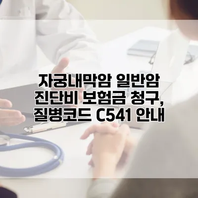 자궁내막암 일반암 진단비 보험금 청구, 질병코드 C541 안내