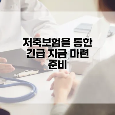 저축보험을 통한 긴급 자금 마련 준비