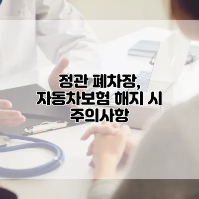 정관 폐차장, 자동차보험 해지 시 주의사항