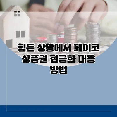 힘든 상황에서 페이코 상품권 현금화 대응 방법
