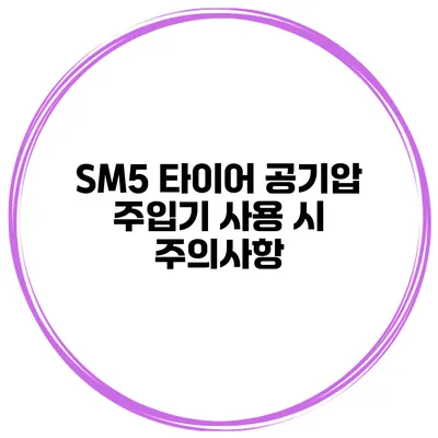 SM5 타이어 공기압 주입기 사용 시 주의사항