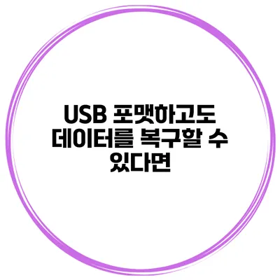 USB 포맷하고도 데이터를 복구할 수 있다면?
