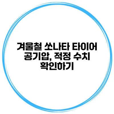 겨울철 쏘나타 타이어 공기압, 적정 수치 확인하기