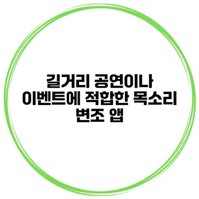 길거리 공연이나 이벤트에 적합한 목소리 변조 앱