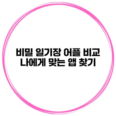비밀 일기장 어플 비교 나에게 맞는 앱 찾기