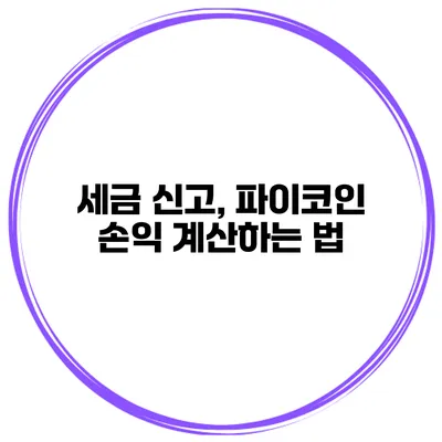 세금 신고, 파이코인 손익 계산하는 법