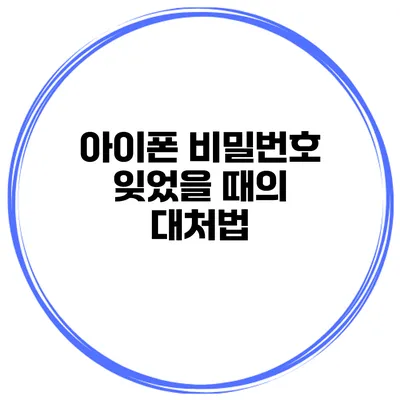 아이폰 비밀번호 잊었을 때의 대처법