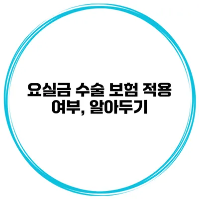 요실금 수술 보험 적용 여부, 알아두기