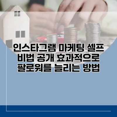 인스타그램 마케팅 셀프 비법 공개: 효과적으로 팔로워를 늘리는 방법