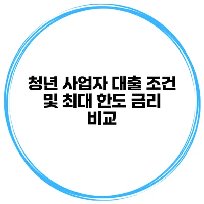 청년 사업자 대출 조건 및 최대 한도 금리 비교