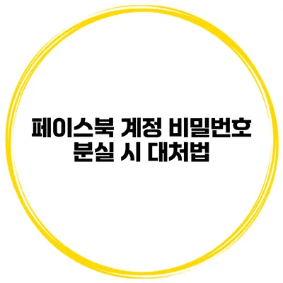 페이스북 계정 비밀번호 분실 시 대처법